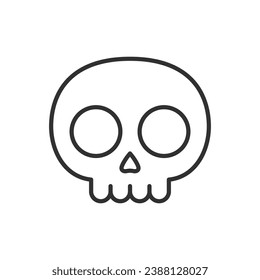 Cute cartoon skull, linear icon. Line with editable stroke