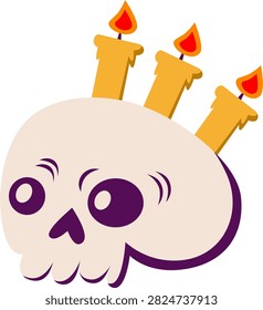 Cute cartoon skull and