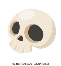 Cute cartoon skull vector illustration on white background.