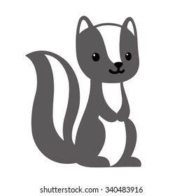 Cute cartoon skunk, simple modern style vector illustration.