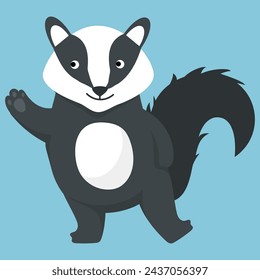 Cute cartoon skunk. Vector illustration in a flat style.