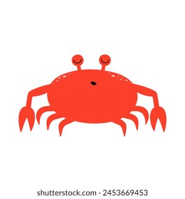 Cute cartoon sleeping crab. Vector illustration.