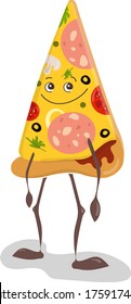 Cute cartoon slice of pizza