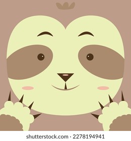 Cute cartoon Sloth character. Sloths are slow-moving mammals that are found in Central and South America.They are known for their slow movement and sleepiness.