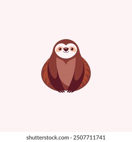 Cute cartoon sloth-bear character vector illustration