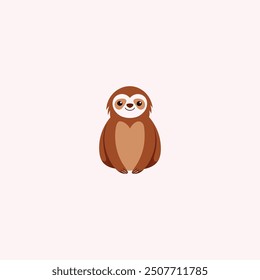 Cute cartoon sloth-bear character vector illustration