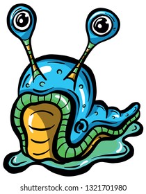 Cute Cartoon Slug Vector Illustration