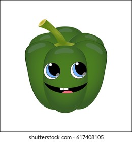 Cute cartoon smiling bell pepper