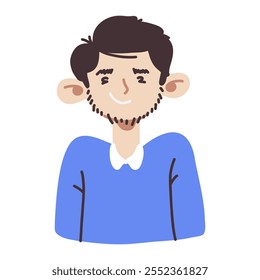Ilustración plana de hombre sonriente de dibujos animados lindos