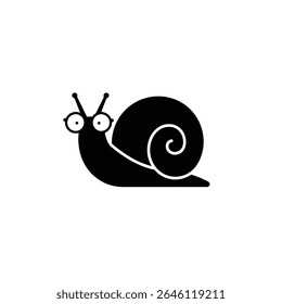 Cute cartoon snail with big eyes slow pace.