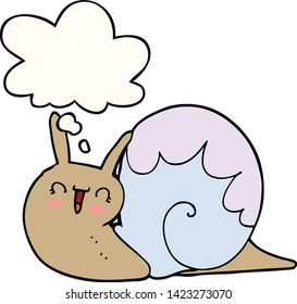 cute cartoon snail with thought bubble