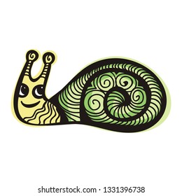 Cute cartoon snail. Vector illustration