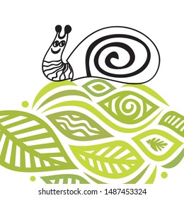 Cute cartoon snail. Vector illustration