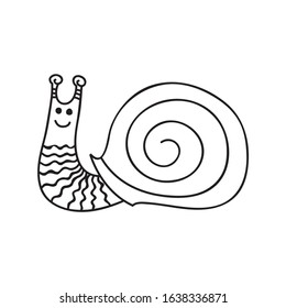 Cute cartoon snail. Vector illustration