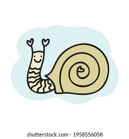 Cute cartoon snail. Vector illustration