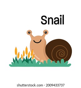 Cute cartoon snail vector illustration