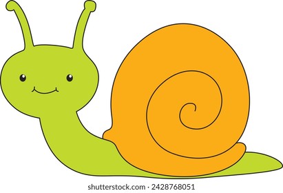 Caracol lindo de dibujos animados ilustración vectorial