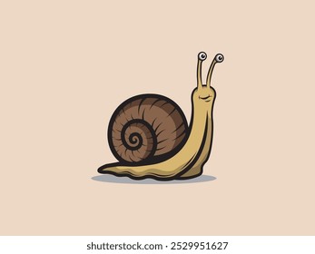 Ilustración vectorial linda del caracol de la historieta