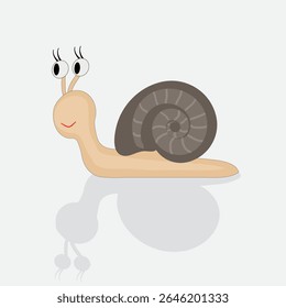 Cute cartoon snail – vector illustration on transparent background. Isolated, editable and ready for use in kids' designs, stickers, educational materials, and more.