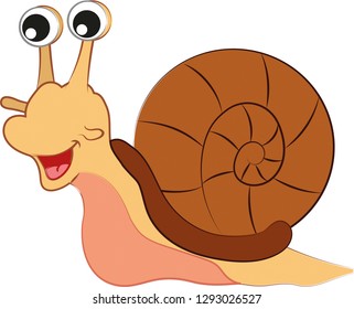 Cute cartoon snail. Vector snail isolated on white background