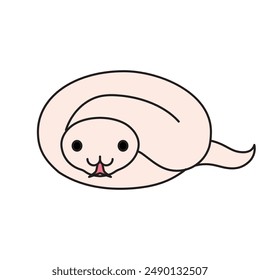Cute cartoon snake icon isolated on white background. Vector illustration.