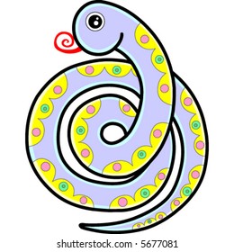 A cute cartoon snake illustration.