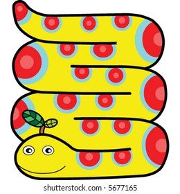 A cute cartoon snake illustration.