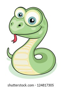 Cute cartoon snake kid isolated. 2013 snake year design