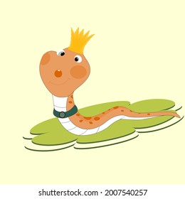 Una serpiente de dibujos animados. Ilustración vectorial.