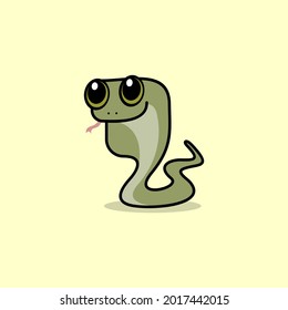 cute cartoon snake vector illustration for children's book or logo and mascot