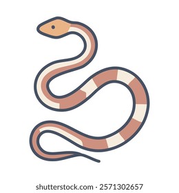 Cute cartoon snake. Vector illustration of venomous snakes isolated on a white background.