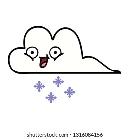 cute cartoon of a snow cloud