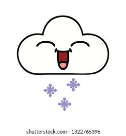 cute cartoon of a snow cloud