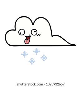 cute cartoon of a snow cloud