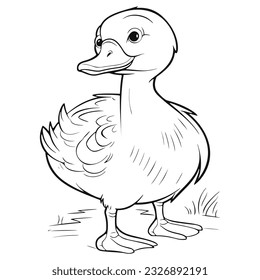 Cute Cartoon Snow Goose Coloring Book