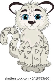 
cute cartoon snow leopard smiling