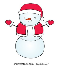 Cute cartoon snowman 