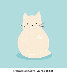 Cute cartoon snowman cat.  Modern hand drawn colorful illustration. Funny Christmas character card template. Christmas Background. christmas theme. for website banner ads design, poster, postcard