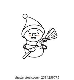 cute cartoon snowman in