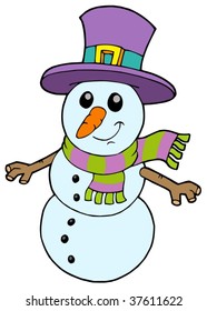 Cute Cartoon Schneemann - Vektorgrafik.