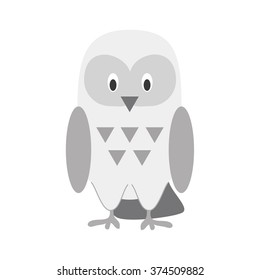 Cute cartoon snowy owl vector illustration