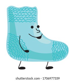 Cute cartoon sock. Vector illustration