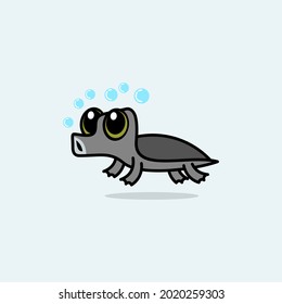 cute cartoon soft shell turtle .vector illustration for children's book or mascot logo