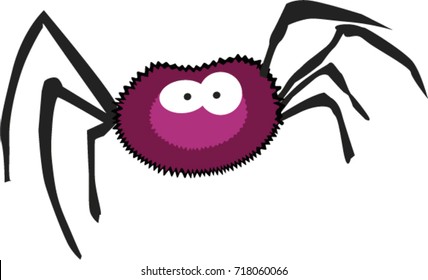 cute cartoon spider  vector illustration isolated on white background. Icon, clip art. 
