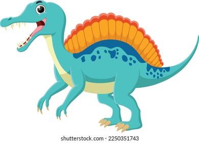 Cute Cartoon spinosaurus isolated on white background