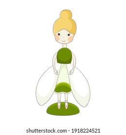 Cute Cartoon Feder Fee Illustration. Fairytail-Charakter. Wald- und Gartenkreatur.