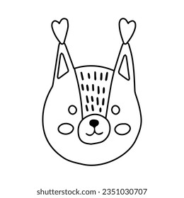 Cute cartoon squirrel coloring book for children.