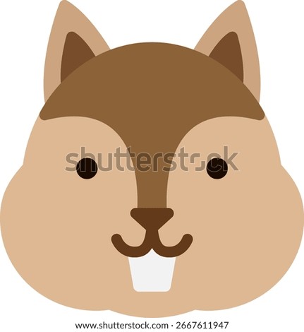Cute Cartoon Squirrel Face Illustration