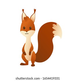 Cute cartoon squirrel. Sweet friendly animal