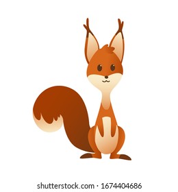 Cute cartoon squirrel. Sweet friendly animal